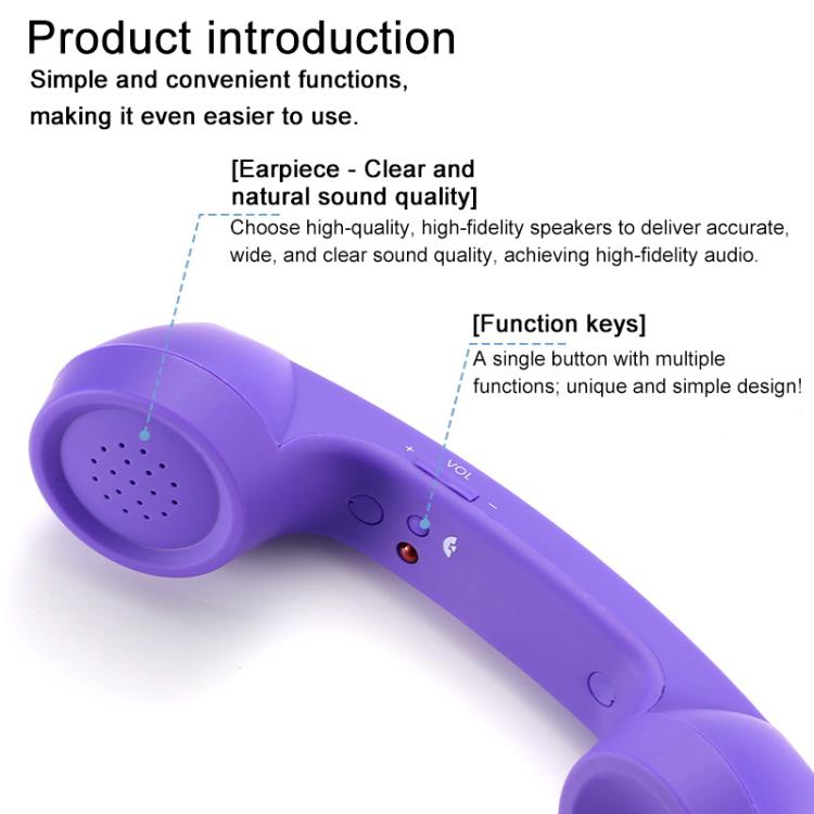 3.5mm Plug Mic Retro Telephone Anti-radiation Cell Phone Handset Receiver, 3.5mm