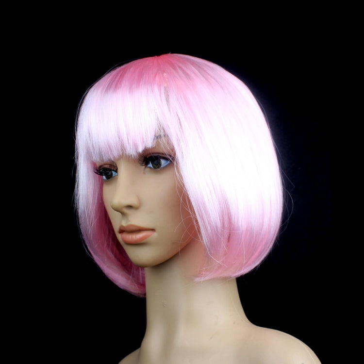 Party Cosplay Headwear Straight Short PET Wigs for Female(Lavender)