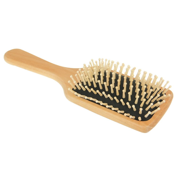 Natural Wooden Massage Hair Comb with Rubber Base & Wooden Brush, Size: Large, Large(White), Large(Black)
