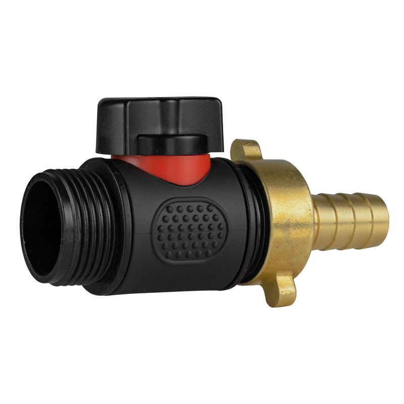 13mm Brass Barb with In-Line BSPM Threaded Valve