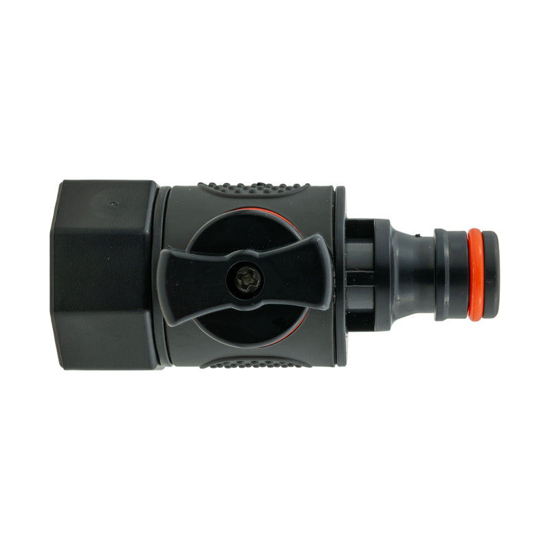 20mm MDPE Straight with BSPF-Quick Connect Valve & Hose Connector Black Soft