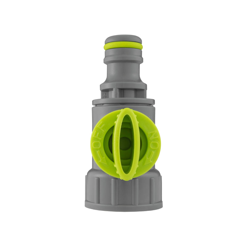 Tap Adapter with Valve ¾” BSPF – Snap-On Connector, Lime