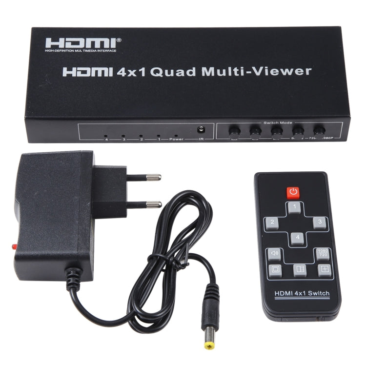 4 in 1 Out HDMI Quad Multi-viewer with Seamless Switcher, EU Plug, 4 x 1, UK Plug, 4 x 1, US Plug, 4 x 1, EU Plug, 4 x 1, AU Plug
