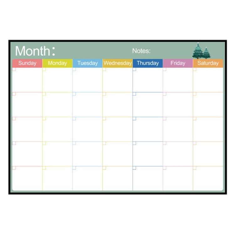 Magnetic Monthly Planner Refrigerator Magnet PET Magnetic Soft Whiteboard, Size: 29.7cm x 42cm, Monthly Plan
