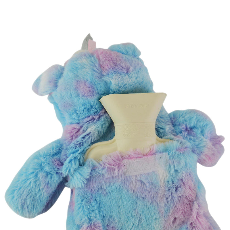 Rainbow Coloured Plush Unicorn Hot Water Bottle - 750ml