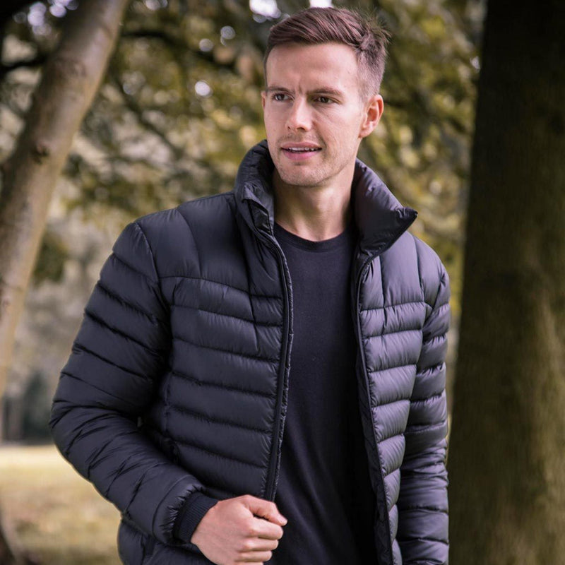 Mens Thermal Waterproof Fleece Lined Quilted Puffer Jacket Coat in a Bag