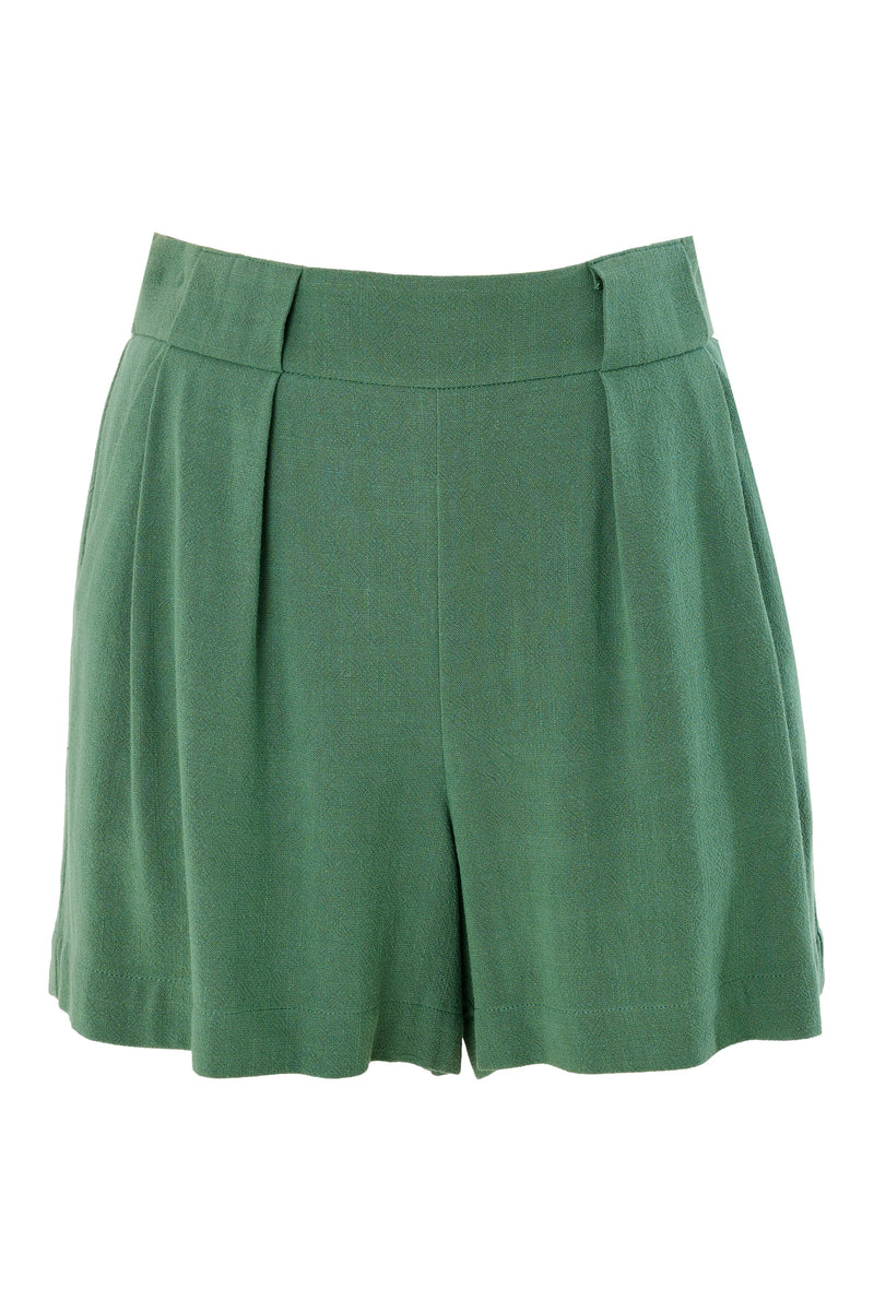 Hilton Linen Mix Shorts - Green