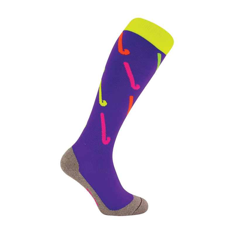 1 Pack Adults & Kids Knee High Hockey Socks with Hockey Stick Designs