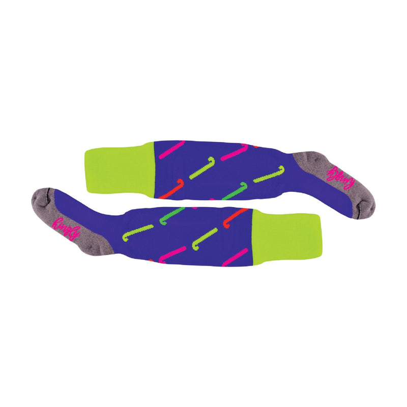 1 Pack Adults & Kids Knee High Hockey Socks with Hockey Stick Designs