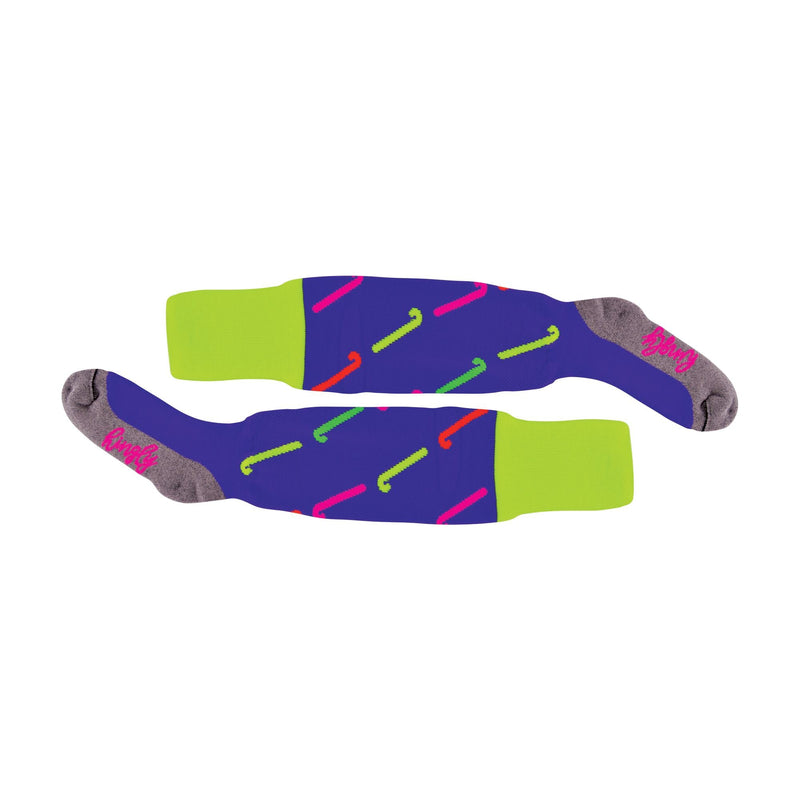 1 Pack Adults & Kids Knee High Hockey Socks with Hockey Stick Designs