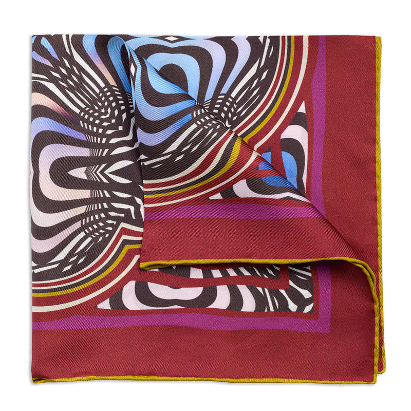 Abstract Fuchsia Pocket Square