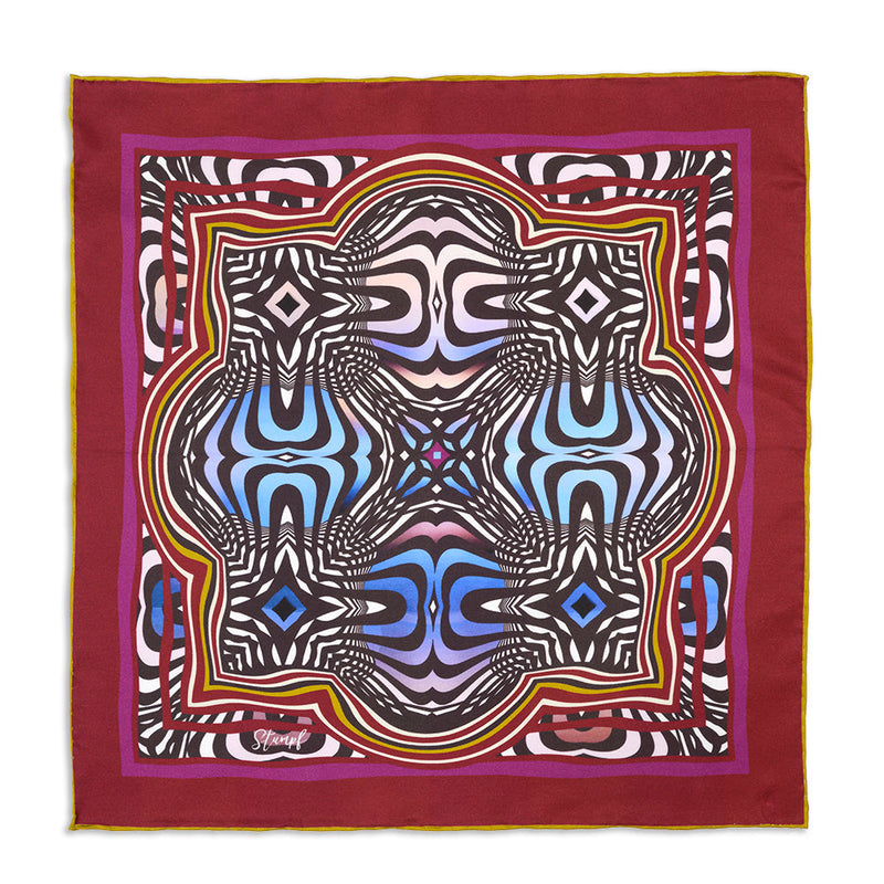 Abstract Fuchsia Pocket Square