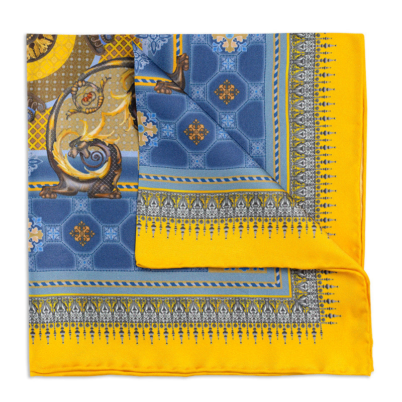 Burlington House Gates Gold Pocket Square