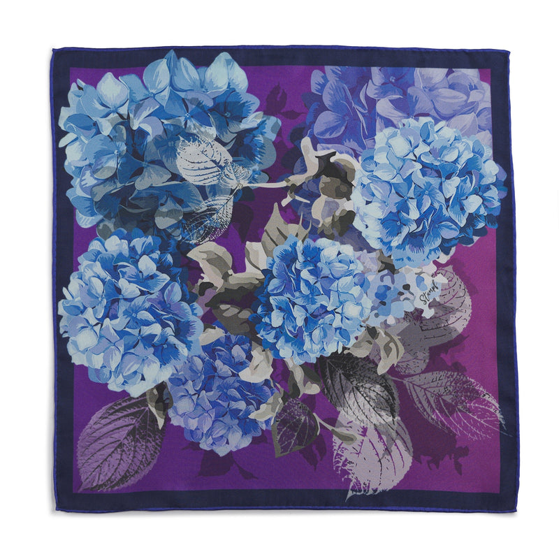Hydrangea Ultra Violet Pocket Square