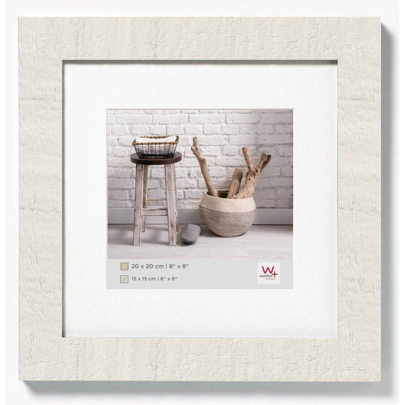 Walther Home Polar White Wooden Picture Frame – 8×8 inch (6x6 Mount Insert)
