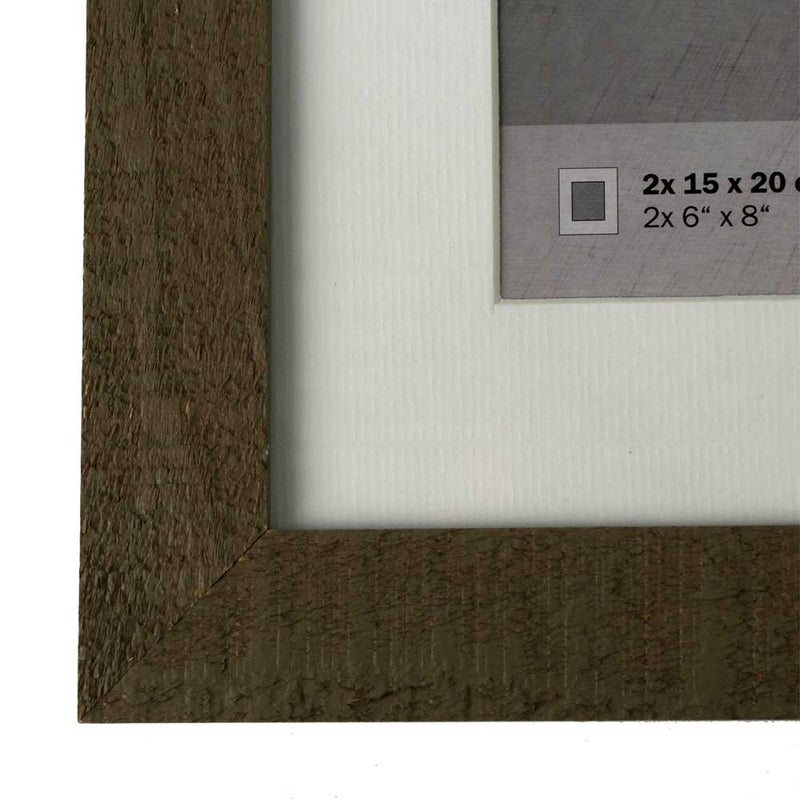 Walther Home Wooden Picture Frame - 16x11 inch - (Insert for 2x 8x6) Beige Brown