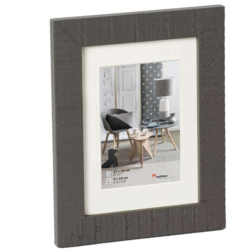 Dark Grey Wooden 7x5 inch Photo Frame Walther Home - 7x5 inch - (Insert 5x3.5 inch) Grey