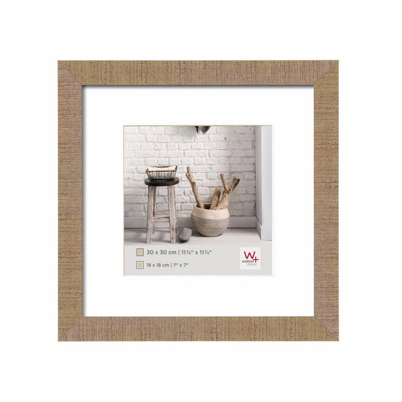 Walther Home Wooden Picture Frame - 12x12 inch - (Insert 7x7 inch) - Brown