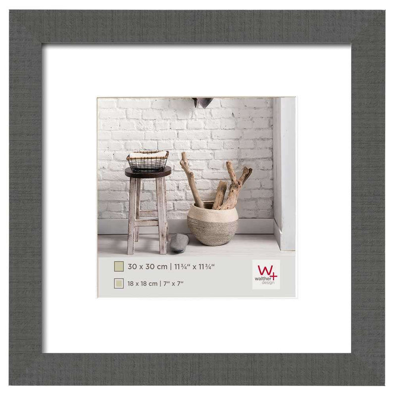 Walther Home Wooden Picture Frame - 12x12 inch - (Insert 7x7 inch) - Grey