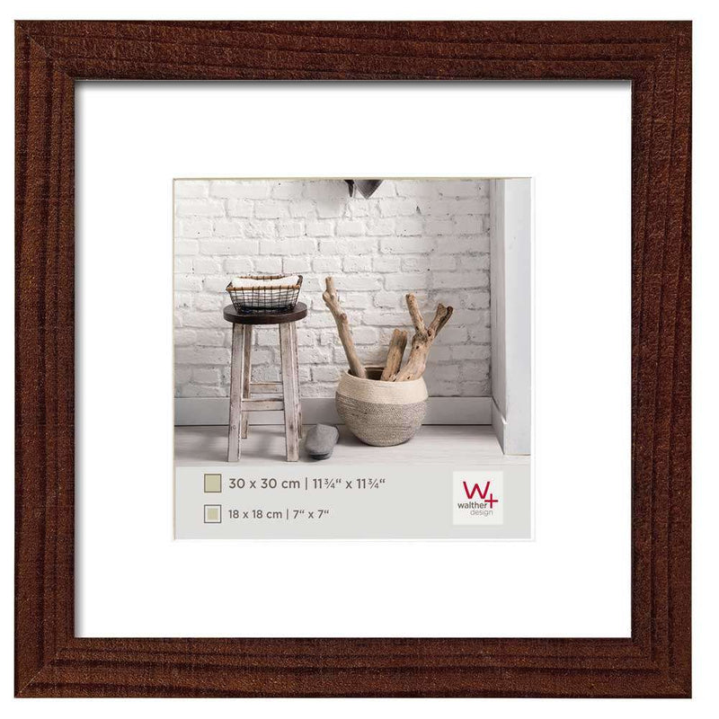 Walther Home Wooden Picture Frame - 12x12 inch - (Insert 7x7 inch) - Walnut