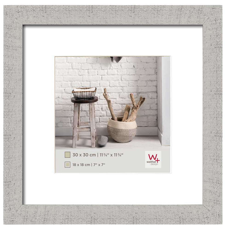 Walther Home Wooden Picture Frame - 12x12 inch - (Insert 7x7 inch) - Light Grey