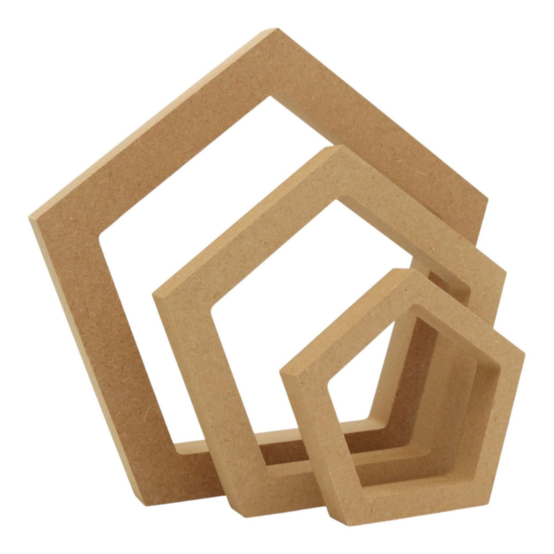 MDF Freestanding Hollow Pentagon Shape