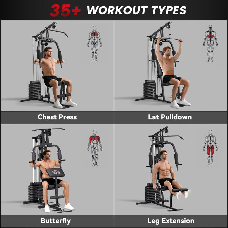 Multifunctional Home Gym Machine 45kg Weight Stack Strength Trainer Station