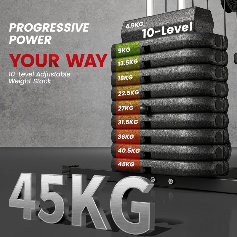 Multifunctional Home Gym Machine 45kg Weight Stack Strength Trainer Station