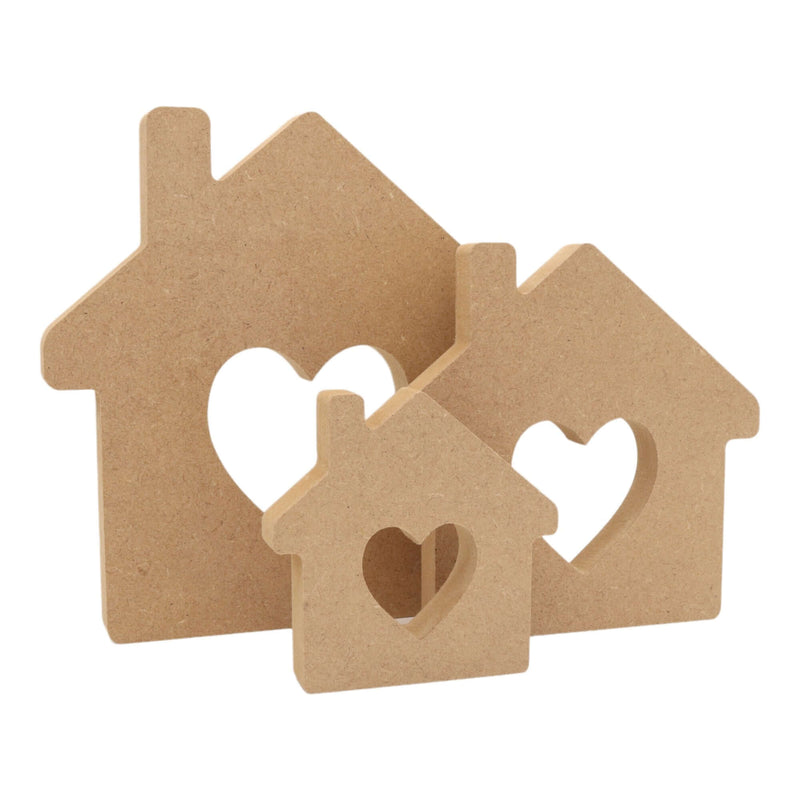 MDF Freestanding House with Heart Cutout Shape