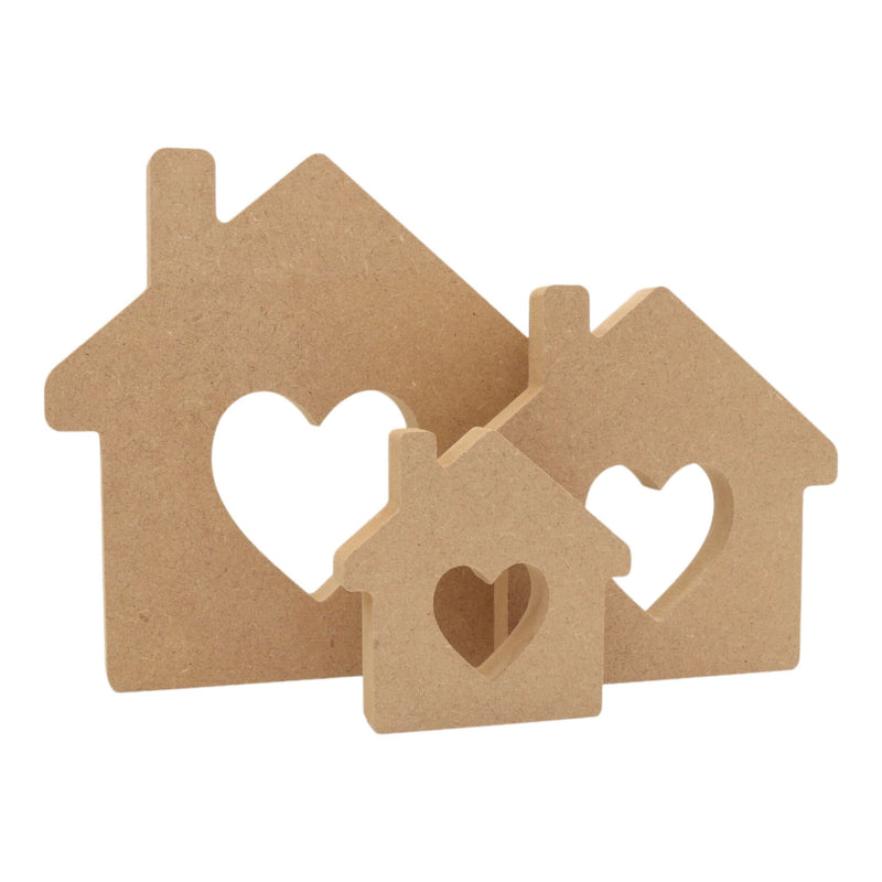 MDF Freestanding House with Heart Cutout Shape