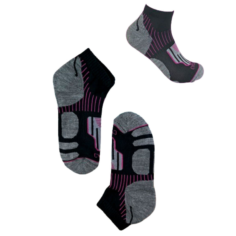 3 Pack Ladies Anti Sweat Ankle Sports Socks with Heel Padding