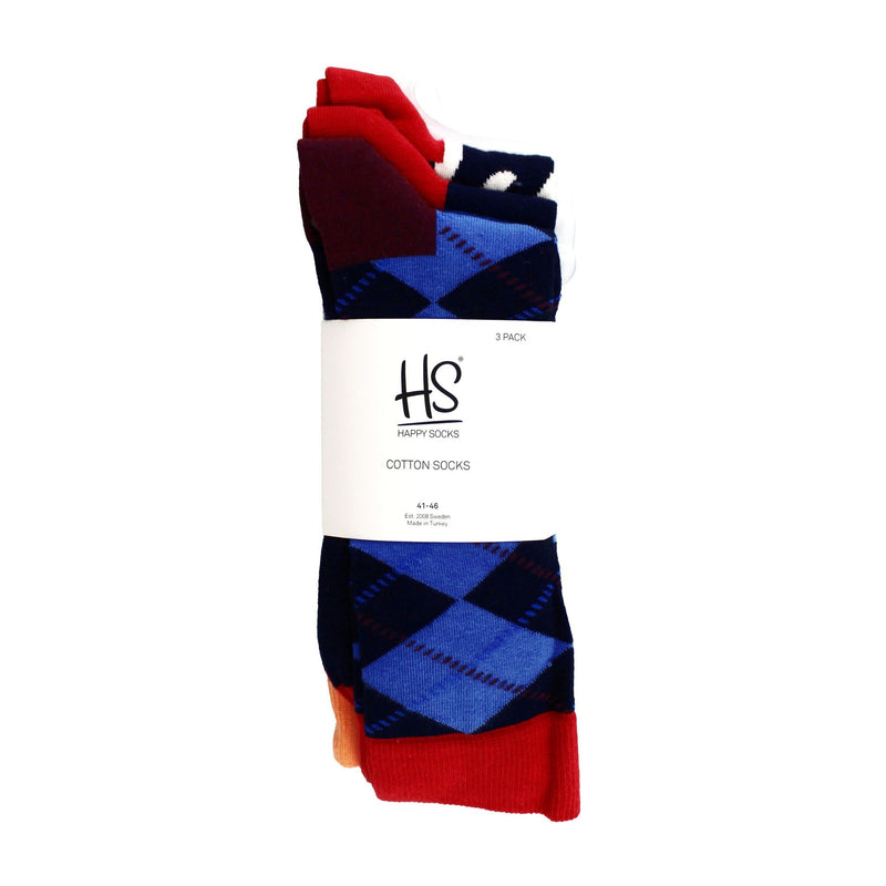 Pack of 3 Classic Argyle Patterned Mens Dress Socks | Colorful Argyle Socks