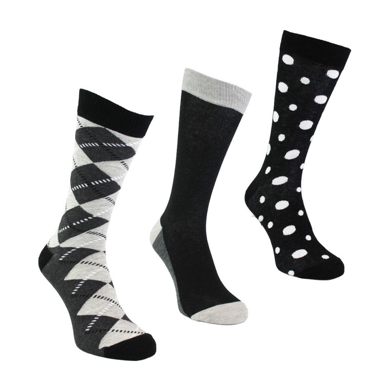 Pack of 3 Classic Argyle Patterned Mens Dress Socks | Colorful Argyle Socks
