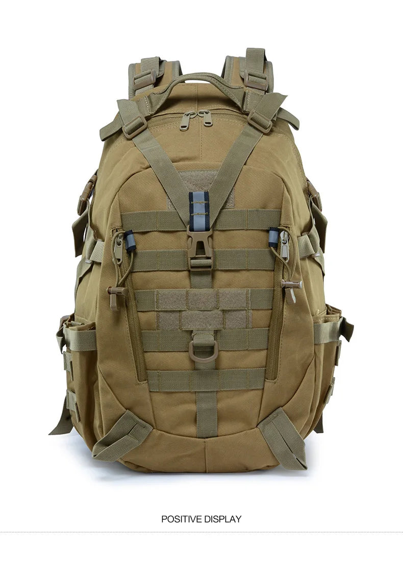40L Camping Backpack Men's Bag Travel Bags Tactical Molle Climbing Rucksack Hiking Outdoor Reflective Shoulder Fishing Bag
