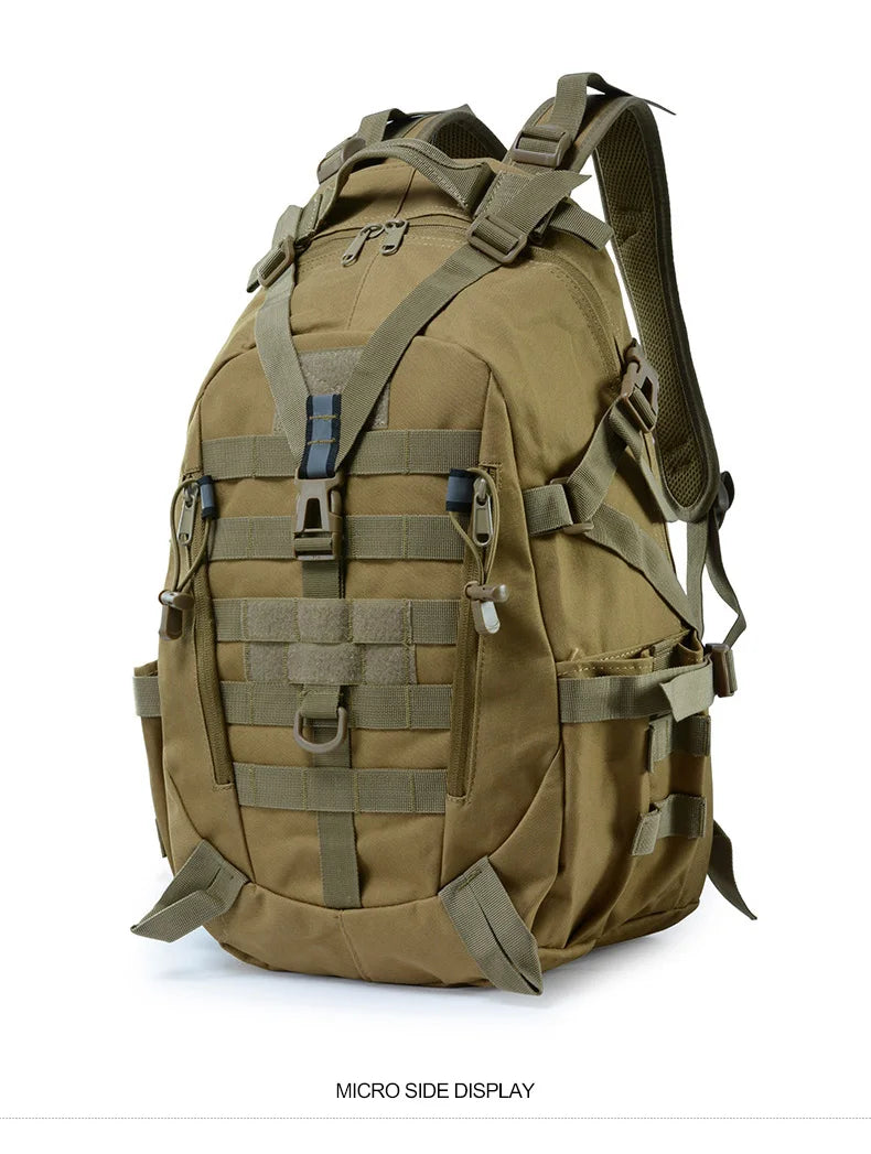 40L Camping Backpack Men's Bag Travel Bags Tactical Molle Climbing Rucksack Hiking Outdoor Reflective Shoulder Fishing Bag