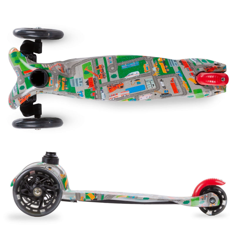Kidwell UNO Blue & City 3-Wheel Balance Scooter with LED Light-Up Wheels – Kids Ages 3+