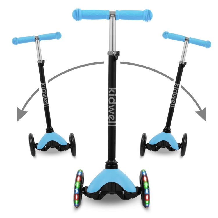 Kidwell UNO Blue & City 3-Wheel Balance Scooter with LED Light-Up Wheels – Kids Ages 3+