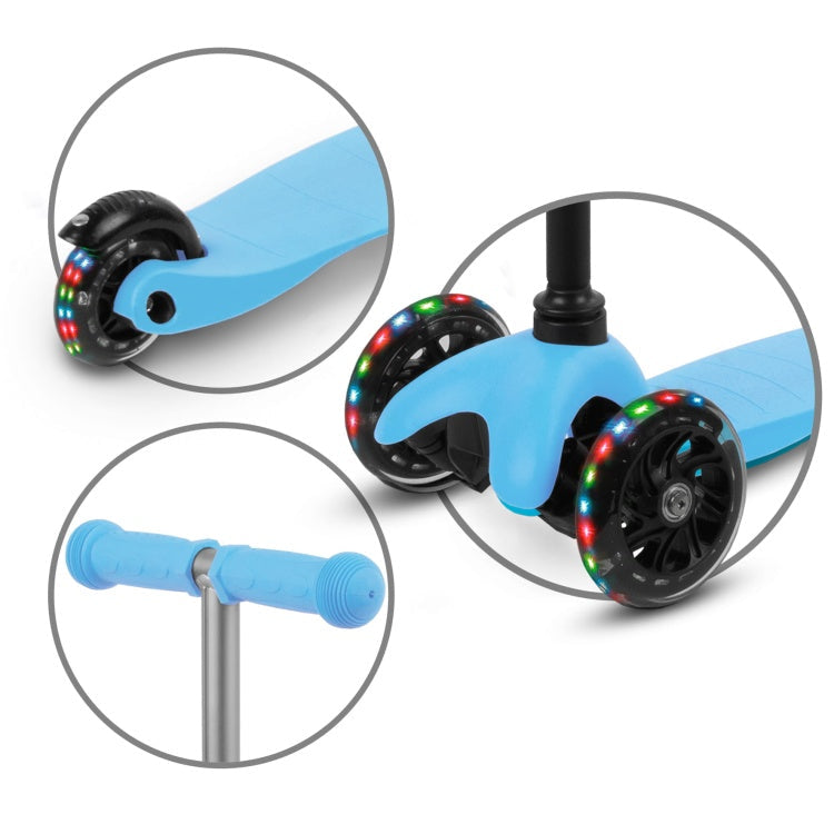 Kidwell UNO Blue & City 3-Wheel Balance Scooter with LED Light-Up Wheels – Kids Ages 3+