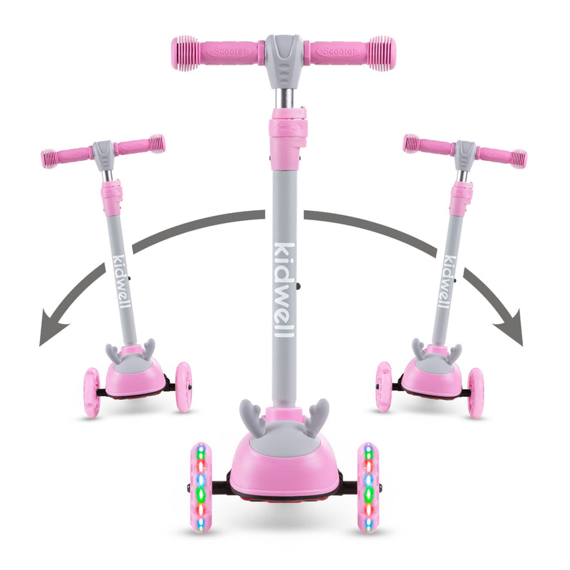 Kidwell ZOOCAR Deer 3-Wheel Balance Scooter with LED Light-Up Wheels – Kids Ages 3+
