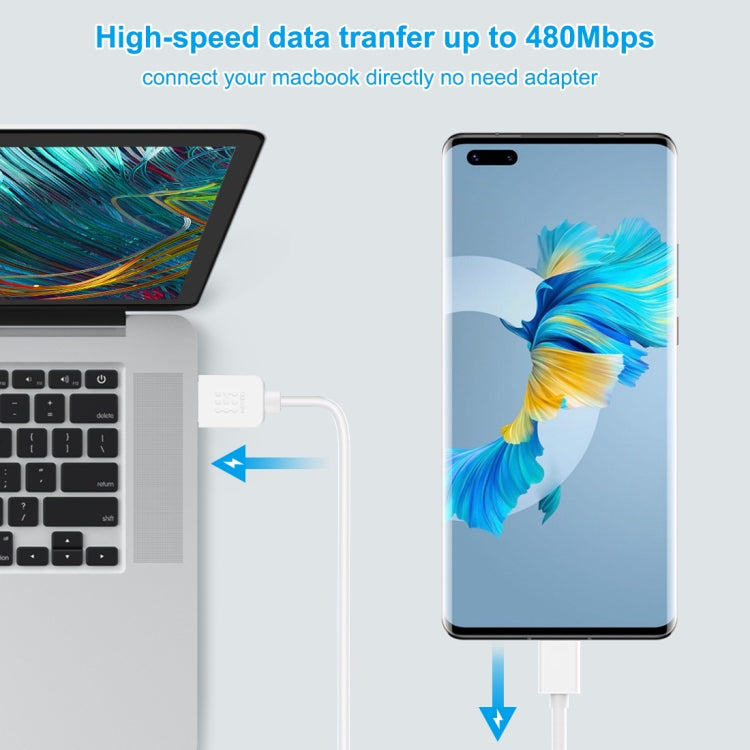 HAWEEL 2m USB-C / Type-C to USB 2.0 Data & Charging Cable, Type-C 2m