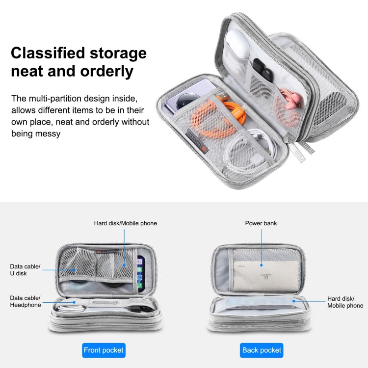HAWEEL Electronic Organizer Double Layers Storage Bag for Cables, Charger, Power Bank, Phones, Earphones, Double Layers Organizer