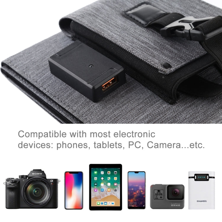 HAWEEL 14W Ultrathin Foldable Solar Panel Charger with 5V / 2.2A USB Port, Support QC3.0 and AFC, Ultrathin 14W 4-Fold
