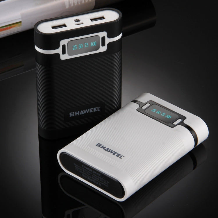 HAWEEL DIY 4 x 18650 Battery (Not Included) 10000mAh Power Bank Shell Box with 2 x USB Output & Display for iPhone, Galaxy, Sony, HTC, Google, Huawei, Xiaomi, Lenovo and other Smartphones, DIY 4 x 18650 10000mAh  Battery (US)...