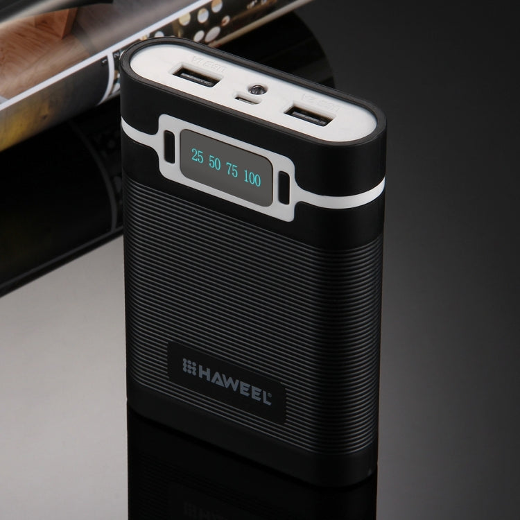 HAWEEL DIY 4 x 18650 Battery (Not Included) 10000mAh Power Bank Shell Box with 2 x USB Output & Display for iPhone, Galaxy, Sony, HTC, Google, Huawei, Xiaomi, Lenovo and other Smartphones, DIY 4 x 18650 10000mAh  Battery (US)...