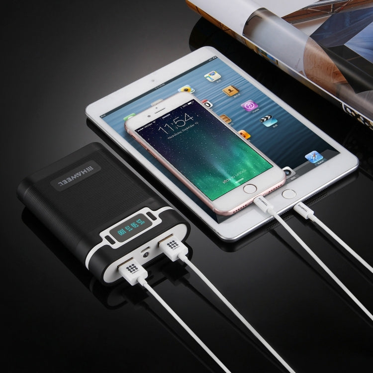 HAWEEL DIY 4 x 18650 Battery (Not Included) 10000mAh Power Bank Shell Box with 2 x USB Output & Display for iPhone, Galaxy, Sony, HTC, Google, Huawei, Xiaomi, Lenovo and other Smartphones, DIY 4 x 18650 10000mAh  Battery (US)...