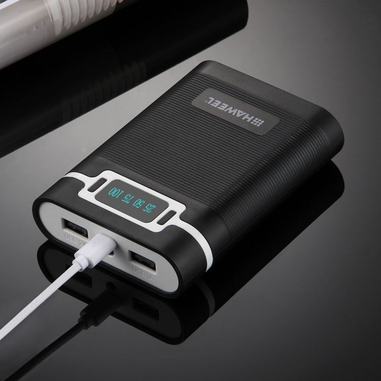 HAWEEL DIY 4 x 18650 Battery (Not Included) 10000mAh Power Bank Shell Box with 2 x USB Output & Display for iPhone, Galaxy, Sony, HTC, Google, Huawei, Xiaomi, Lenovo and other Smartphones, DIY 4 x 18650 10000mAh  Battery (US)...