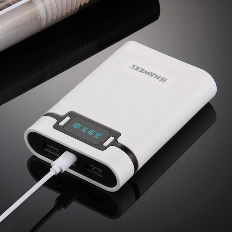 HAWEEL DIY 4 x 18650 Battery (Not Included) 10000mAh Power Bank Shell Box with 2 x USB Output & Display for iPhone, Galaxy, Sony, HTC, Google, Huawei, Xiaomi, Lenovo and other Smartphones, DIY 4 x 18650 10000mAh  Battery (US)...