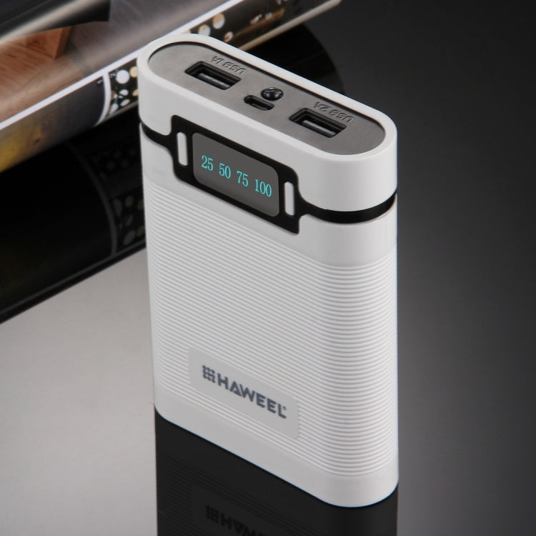 HAWEEL DIY 4 x 18650 Battery (Not Included) 10000mAh Power Bank Shell Box with 2 x USB Output & Display for iPhone, Galaxy, Sony, HTC, Google, Huawei, Xiaomi, Lenovo and other Smartphones, DIY 4 x 18650 10000mAh  Battery (US)...