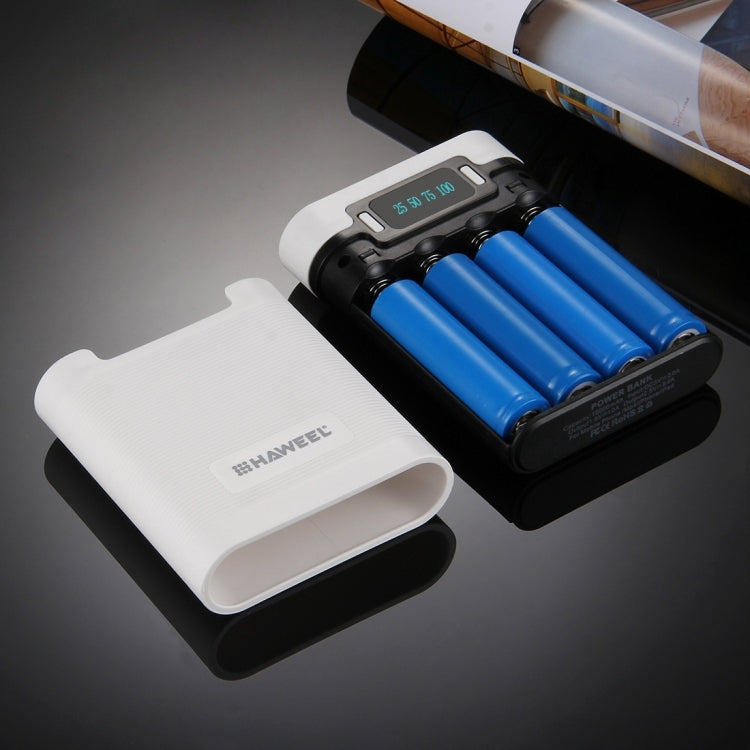 HAWEEL DIY 4 x 18650 Battery (Not Included) 10000mAh Power Bank Shell Box with 2 x USB Output & Display for iPhone, Galaxy, Sony, HTC, Google, Huawei, Xiaomi, Lenovo and other Smartphones, DIY 4 x 18650 10000mAh  Battery (US)...