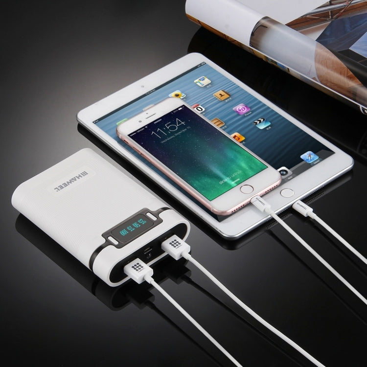 HAWEEL DIY 4 x 18650 Battery (Not Included) 10000mAh Power Bank Shell Box with 2 x USB Output & Display for iPhone, Galaxy, Sony, HTC, Google, Huawei, Xiaomi, Lenovo and other Smartphones, DIY 4 x 18650 10000mAh  Battery (US)...